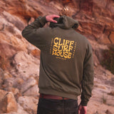 'Retro Cliff' Hoodie *unisex* oliv