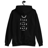 'Live, Love, Surf' Hoodie *unisex*